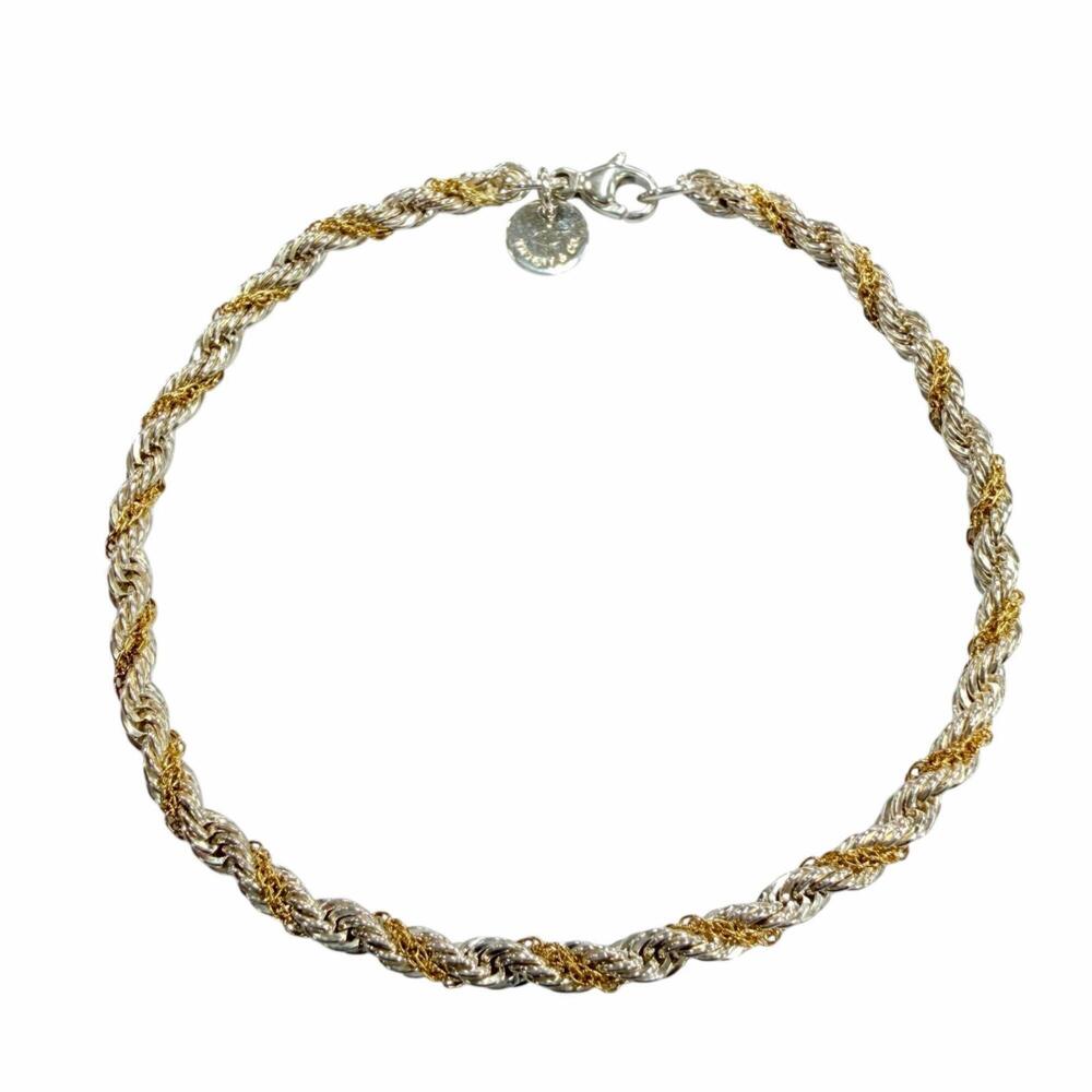 TIFFANY&Co. Tiffany Twist Chain Bracelet, 925/750 Combination, Yellow Gold/Si...